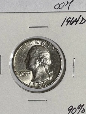 1964 D 90% Silver Washington Quarter -007 - Image 1 of 2