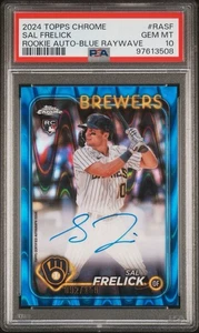 2024 Sal Frelick Topps cromo azul refractor RayWave automático #/150 RC PSA 10 💎 GEMA - Imagen 1 de 2