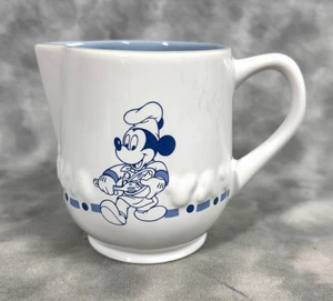 1990er Vintage Disney Gourmet Mickey Keramik Milchkännchen Krug Koch blaue Akzente - Bild 1 von 6