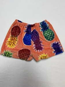 Kiki’s Nation Kids Swim Towel Shorts Size L Orange Pineapple Youth - Picture 1 of 6