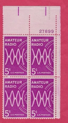 US SCOTT # 1260 OPERADORES DE RADIOAFICIONADOS 1964 5¢ BLOQUE DE PLACA COMO NUEVO de 4 27899UR Foto 1 de 2