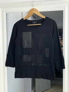 Camiseta Monari Manga Larga Camiseta Logo Grande Negra Talla Francia 38 - Imagen 1 de 9