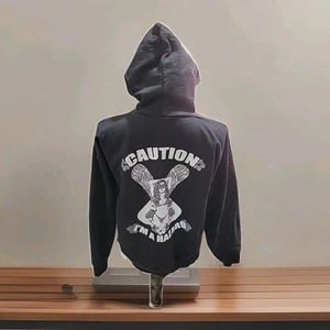 Sudadera con Capucha Snowboard Hanes Ultimate Algodón Grande Negra 46" X 30" I'm A Hazard " Grande - Imagen 1 de 7