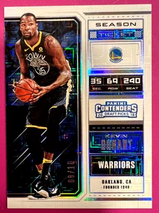 2018-19 Contenders 08/10 Kevin Durant SEASON TICKET WARRIORS ESCHER SQUARES - Picture 1 of 6