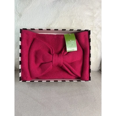 NWT Kate Spade Gathered Bow Neckwarmer Sweetheart Pink Knit - Image 1 of 4
