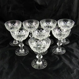 8 Hawkes Wickham Fine Cut Crystal Champagne Coupe Sherbet Glasses - Picture 1 of 6