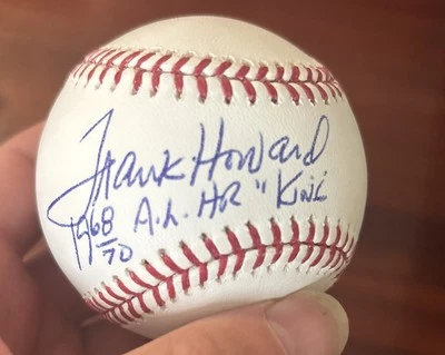 Frank Howard Signed Baseball OMLB Inscriptions Autograph  Hr King Jsa  1968 & 70 - Image 1 of 4