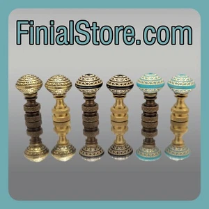 Acrylic Antique Small Saucer Style Lamp Finials Polished or Antique Brass Bases - Picture 1 of 27