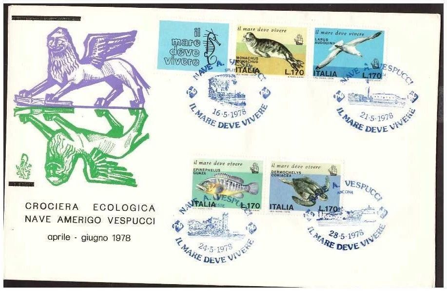 FDC Venetia Club 1978 - Cruise Ship Vespucci Bustone Non Viaggiata - Image 1 of 1