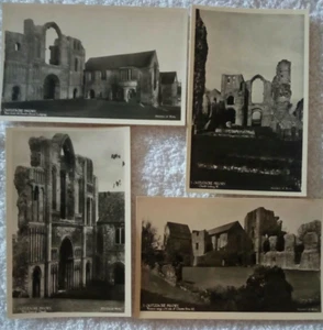 4 VINTAGE B&W CARD;NORFOLK; CASTLE ACRE CASTLEACRE PRIORY; 1940s/50s - Picture 1 of 2