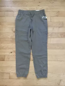 NUEVO ANTIGUO AZUL MARINO High Rise HR Corredor Cónico Para Mujer Amalgama Gris Lino Cordón - Imagen 1 de 8
