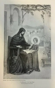 Revista vintage 1895 ilustración educación de la Virgen María por Laura Lerouz - Imagen 1 de 1