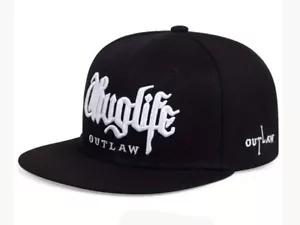 THUG~LIFE Outlaw - bestickte Snapback Ballcap, flacher Schirm (schwarz) - Bild 1 von 1