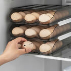 Egg Box Refrigerator Auto Rolling Down Easy Clean with Lid Drawer Container