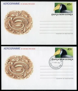 PAPUA NEW GUINEA (PNG) 1992 Aerogramme x2 "Malu" Carving/Kokomo Mint & First Day - Picture 1 of 5