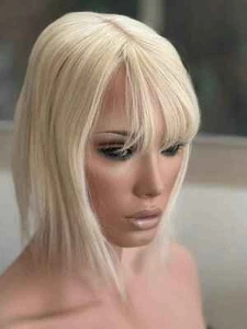 Till style remy human Hair Toppers with bangs blonde - Picture 1 of 6