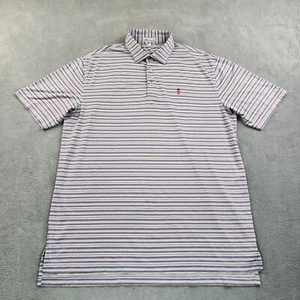 Camisa Polo Peter Millar Para Hombre Grande Gris Azul Rojo Rayas Elastizada Manga Corta - Imagen 1 de 13