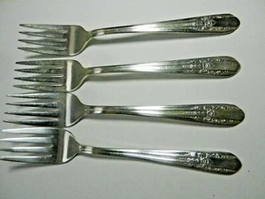 4 einzelne versilberte Salatgabeln "Reflection" von International Silver - 1939 - Bild 1 von 5