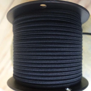 Cable cubierto de tela de 2 hilos de algodón negro, 18 ga. Lámparas de estilo vintage luces antiguas - Imagen 1 de 6