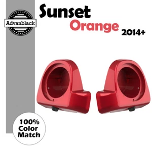 6.5" Speaker Pods Rushmore Lower Vented Fairings SUNSET ORANGE For Harley 2014+ - Picture 1 of 5