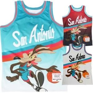 Wile Coyote Looney Tunes San Antonio Spurs Headgear Classics Basketball Jersey - Picture 1 of 11