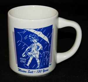 TAZA VINTAGE Morton Salt 150 aniversario cuando llueve se vierte - Imagen 1 de 5