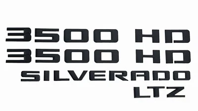 Set Fits 2019-23 Silverado 3500HD LTZ Emblem Matte Black Letter Badge Foto 1 de 4