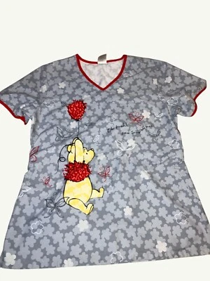 Blusa Médica para Mujer Disney Winnie The Pooh - Talla M Poliéster Mezcla de Algodón Foto 1 de 4
