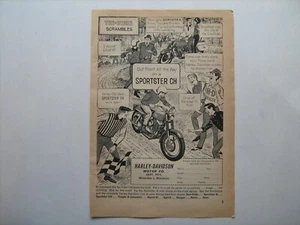 1962 Harley-Davidson "Sportster CH-Out front all the way" original 62 vintage ad - Picture 1 of 1