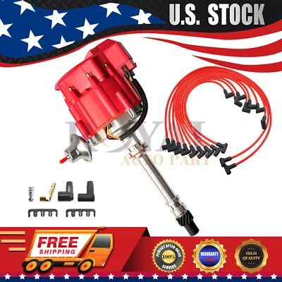 Ignition Distributor for Chevy SBC 305 350&Plug Wires 90 degree Complete 90* Kit - Image 1 of 4