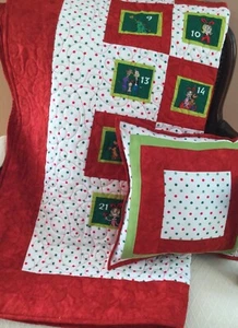 Holiday Quilt. The Grinch Christmas Quilt. Count Down To Christmas Quilt. 37X47. - Picture 1 of 6