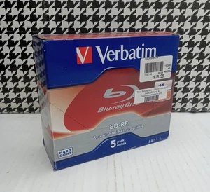 Verbatim Blu-Ray Disc BD-RE 25GB Rewritable High-Quality Storage 5 Pack - Picture 1 of 5