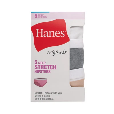 Hanes® Niñas Originales Algodón Elástico Hipsters Paquete de 5 ¡NUEVO!!! Foto 1 de 4
