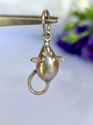Dije o colgante vintage de plata esterlina para ratón Foto 1 de 4