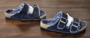 Sandalia Birkenstock Arizona de piel sintética azul marino gamuza cuero para mujer talla 41 - Imagen 1 de 8
