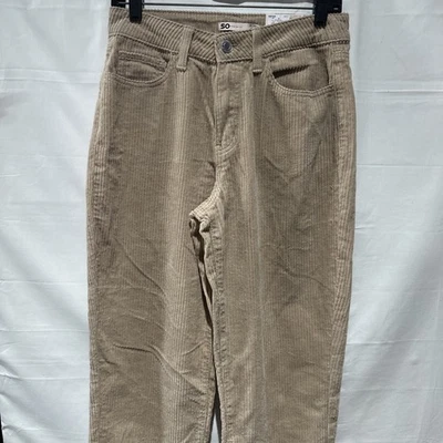 Pantalones para mujer SO 9/29W tiro alto pierna recta beige pana nuevos con etiquetas Foto 1 de 4