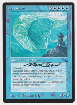 Signed Leviathan LP The Dark Artist Mark Tedin 1994 WOTC MTG Magic Vintage Rare! - Image 1 of 2