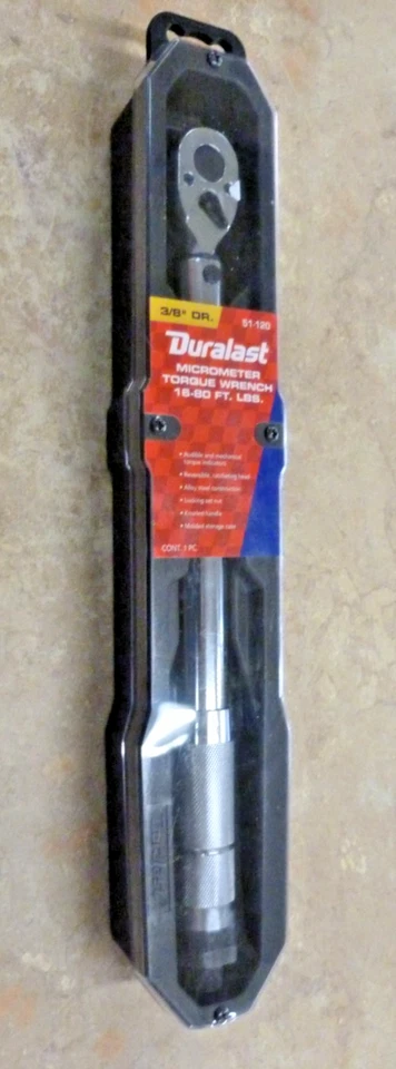 Duralast 51-120 Micrometer Torque Wrench 3/8" Dr. 5-80 Ft. lbs - ONLY ONCE