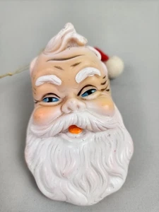 Vintage FANCY DOLI Giappone gomma vinile SANTA CLAUS FACCIA ORNAMENTO NATALE - Foto 1 di 3