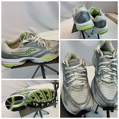 Saucony Trigon 3 Sz 8 Women Silver Yellow Running Shoes Mint Cond YGI L0S-43 - Image 1 of 4