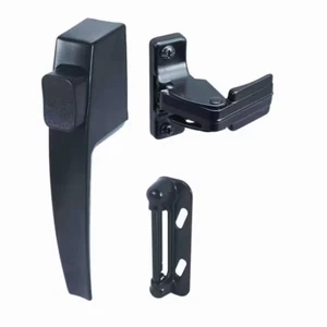 Push Button Door Handle Screen Storm Night Lock Lever Latch Set Metal Door New - Picture 1 of 6