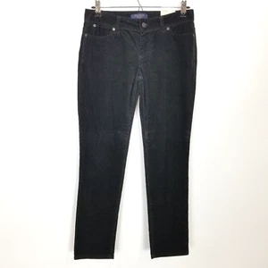 Talbots Women Slim Ankle Corduroy Pants Sz 2 Petite Black Straight Casual Work - Picture 1 of 8
