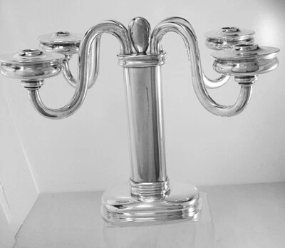 CANDELABRO de plata de ley del fabricante alemán Boch & Bergfeld, sin peso, N0Mono Foto 1 de 4