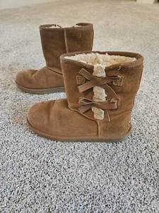KOOLABURRA BY UGG VICTORIA SHORT  CHESTNUT SUEDE WOMEN'S BOOTS SIZE US 5 VGC - Picture 1 of 12