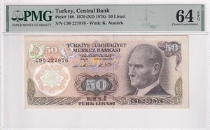 Turkey, 50 Lira, 1976, UNC, p188, Last Prefix "C90" - Picture 1 of 2