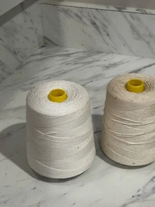 3 rollos de hilo blanco Nomis Yarn Co 100 % algodón hecho en Francia - Imagen 1 de 8