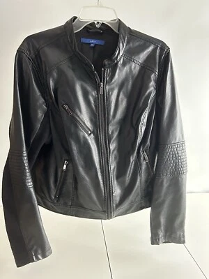 Женская черная кожаная куртка на молнии Apt 9 размер XXL - Изображение 1 из 4