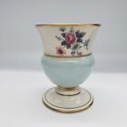 Vintage California Pottery ~ Seafoam Green Kaolena Floral Rose Pattern Vase 5" 