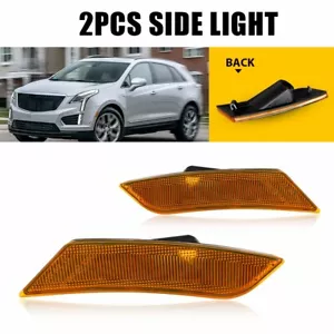 Front Bumper Side Marker Light Housing Amber Lens For 2017-2024 Cadillac XT5 - Foto 1 di 13