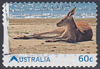 Australien gestempelt Tier Wildtier Känguru Sand Strand Meer Küste 2011 / 2449